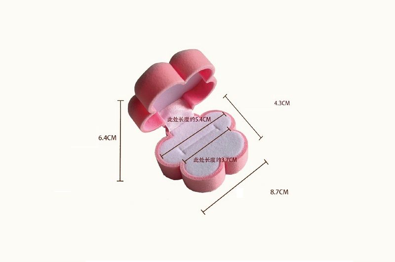  Classy Hộp đựng nhẫn, đựng khuyên tai hình bông đào màu hồng Q1591 