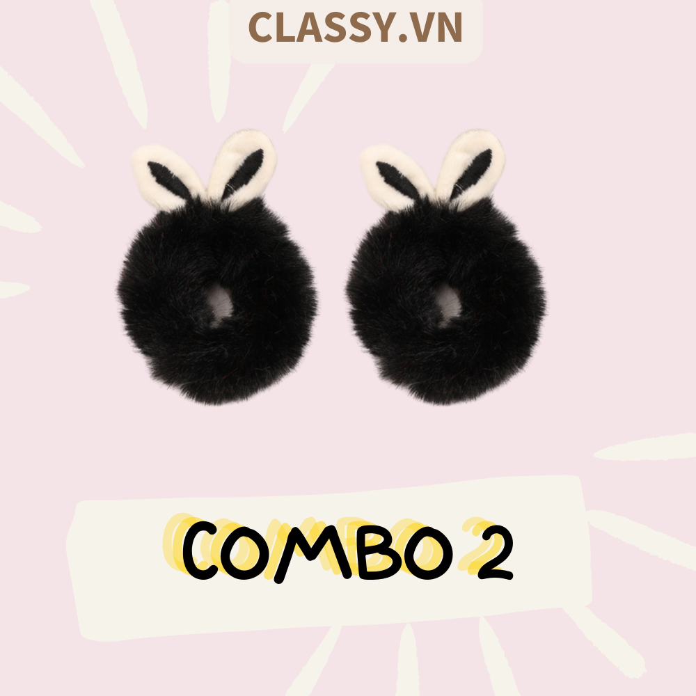 Classy Bộ 2 dây cột tóc tai mèo siêu êm, phụ kiện tóc dễ thương PK1631