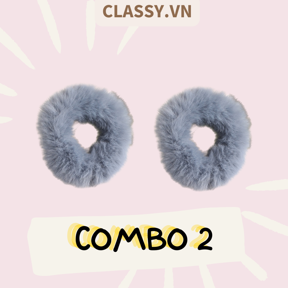 Classy Bộ 2 dây cột tóc tai mèo siêu êm, phụ kiện tóc dễ thương PK1631