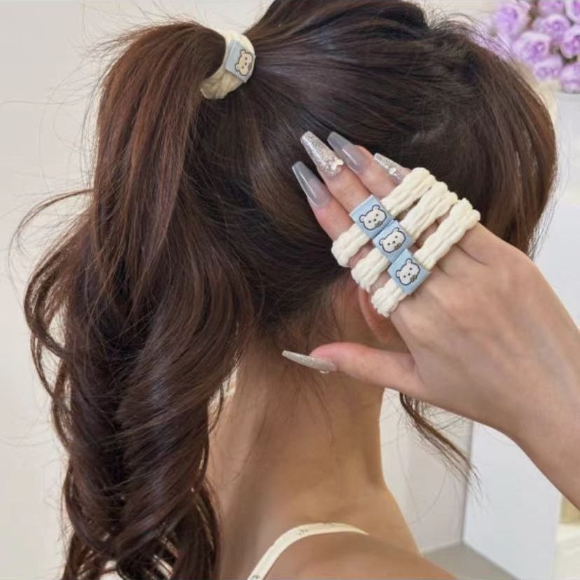 Combo 4 Dây cột tóc dạng xoắn bằng vải thun siêu êm, nhiều màu, không lo gãy rụng tóc PK1634