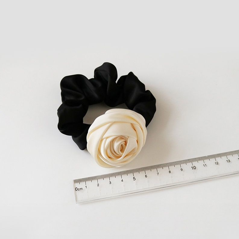 Dây cột tóc hoa hồng roses bằng vải satin sang trọng nữ tính, thun buộc tóc đáng yêu phong cách nữ tính dành cho nữ PK1737