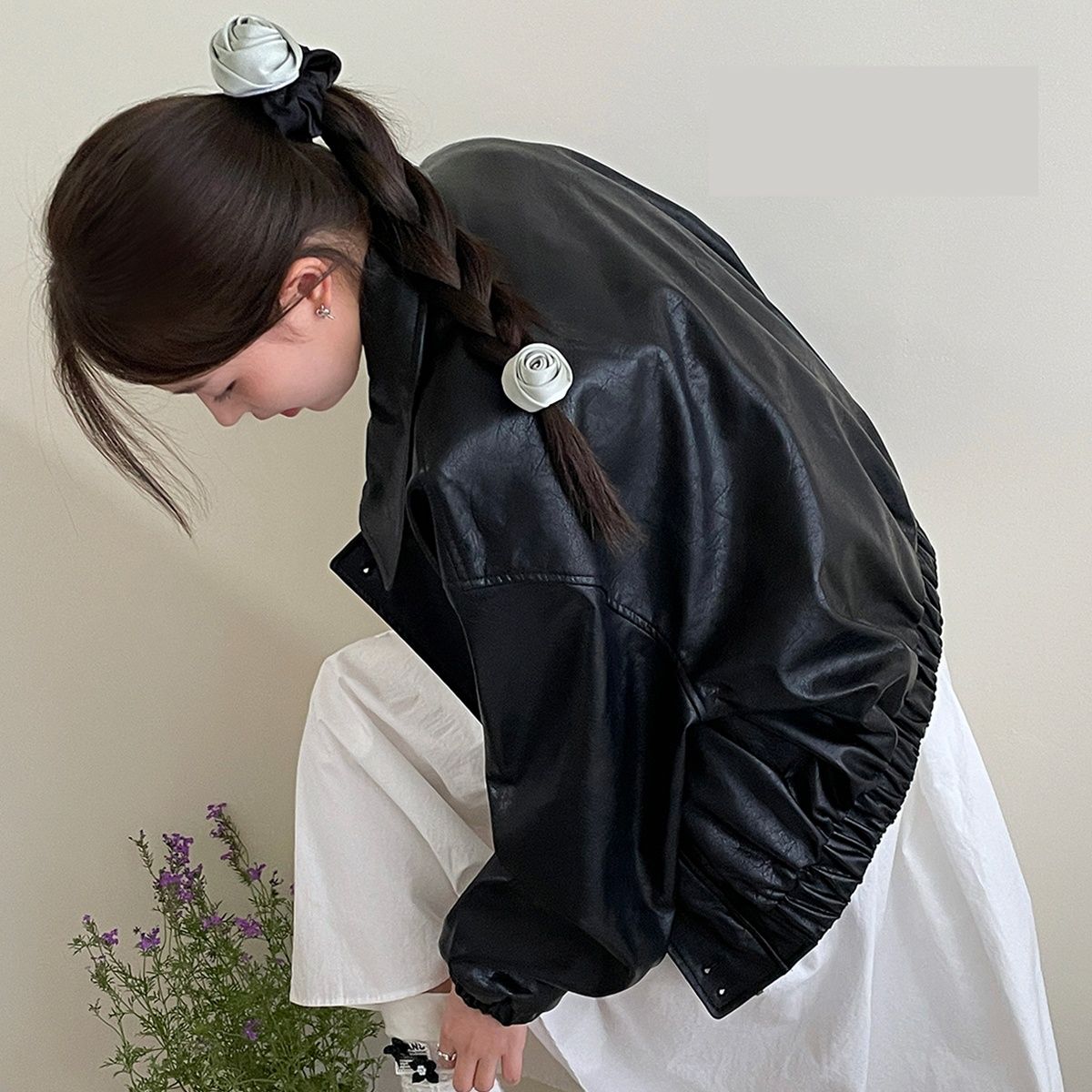 Dây cột tóc hoa hồng roses bằng vải satin sang trọng nữ tính, thun buộc tóc đáng yêu phong cách nữ tính dành cho nữ PK1737