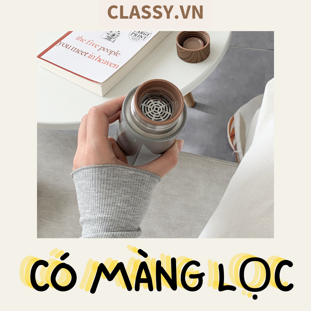 Bình giữ nhiệt inox cao cấp vân gỗ mờ mẫu mới PK1848 DUNG TÍCH 400ml giữ nhiệt lạnh GIỮ NHIỆT TỐT