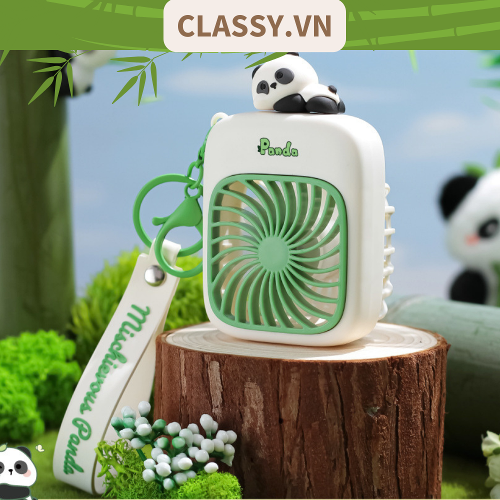 Quạt cầm tay mini tích điện USB liên tục 3-6h hình gấu Panda dễ thương PK1849