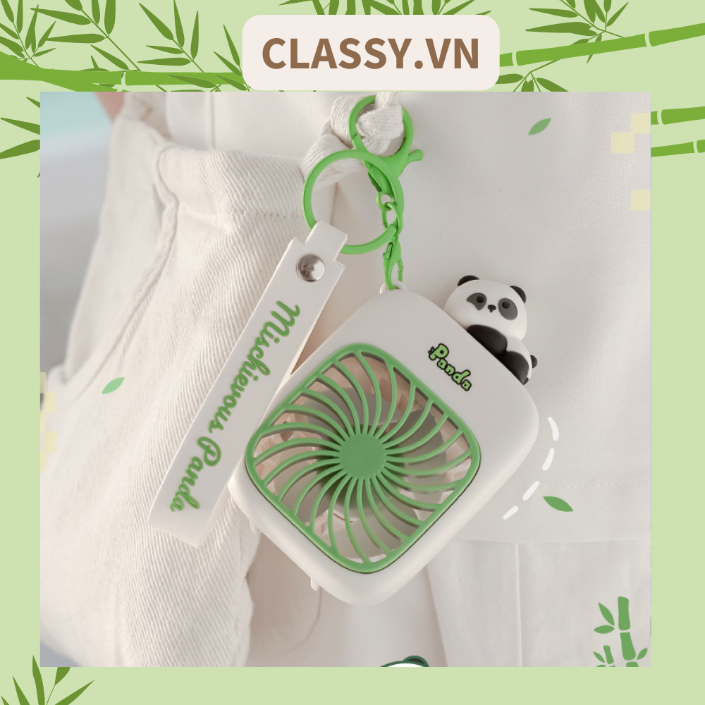 Quạt cầm tay mini tích điện USB liên tục 3-6h hình gấu Panda dễ thương PK1849