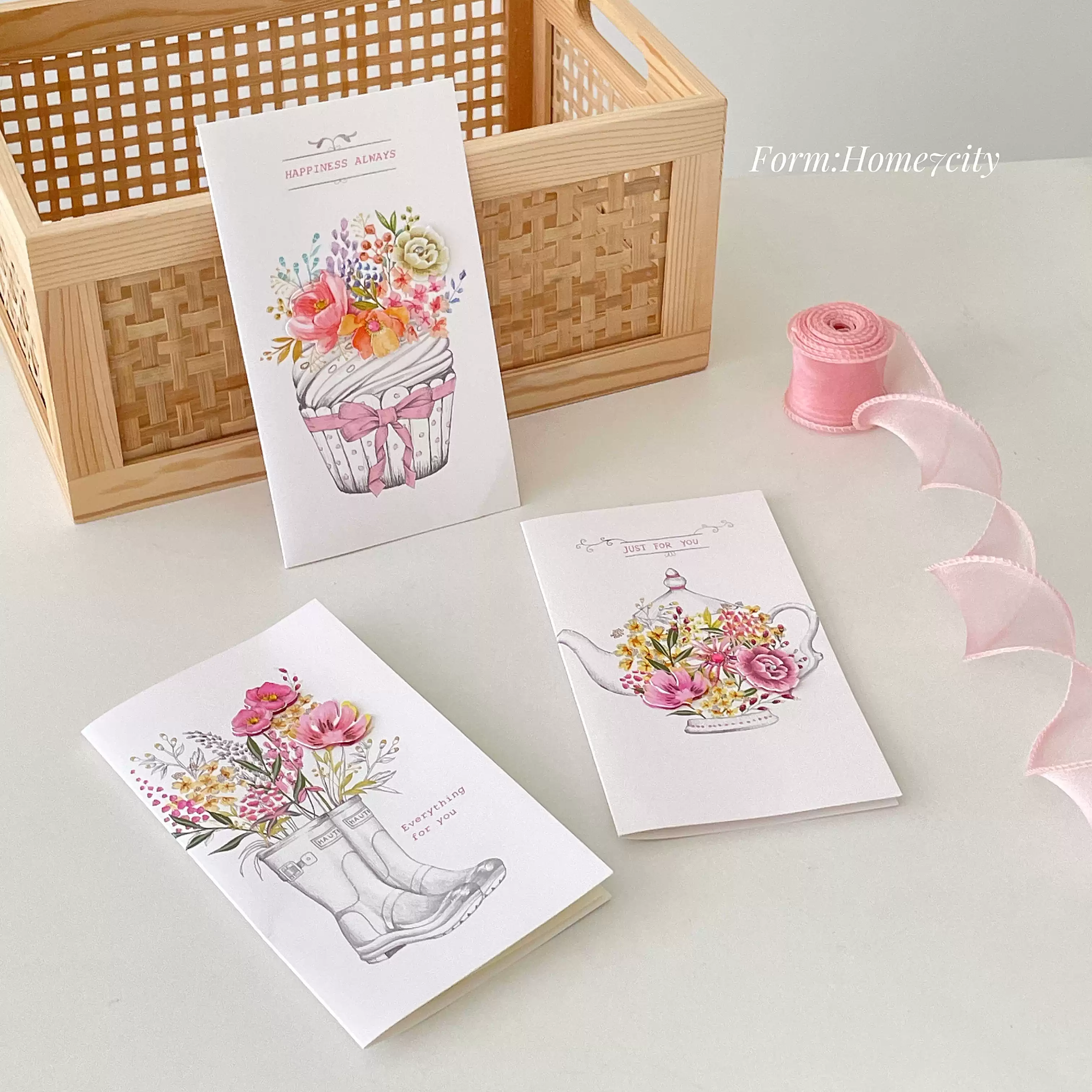Thiệp kèm Phong bì và Ruy băng vintage Butterfly chúc mừng 8-3, 20-11, Sinh Nhật, Lễ, Cảm Ơn , Tình Yêu PK1873
