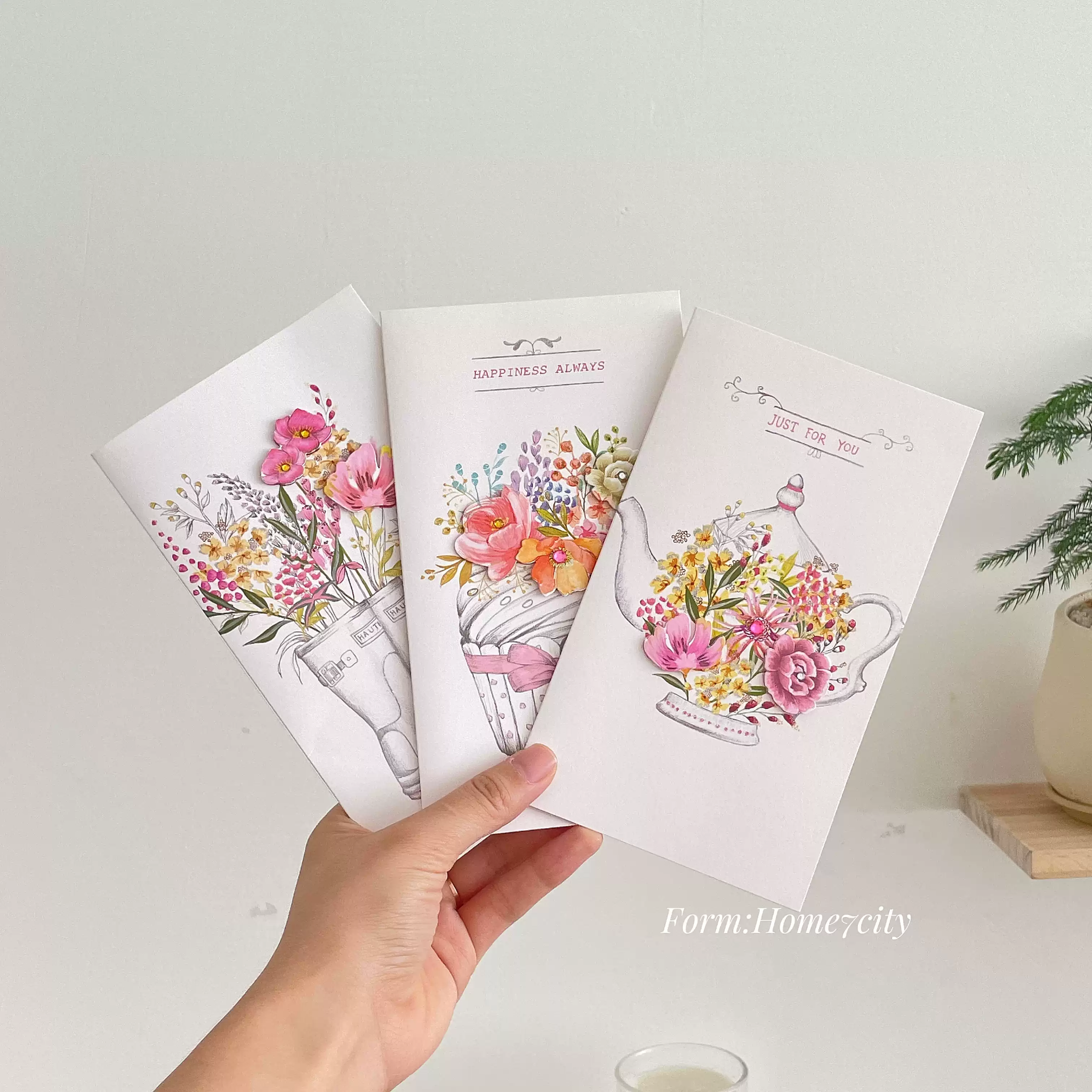 Thiệp kèm Phong bì và Ruy băng vintage Butterfly chúc mừng 8-3, 20-11, Sinh Nhật, Lễ, Cảm Ơn , Tình Yêu PK1873