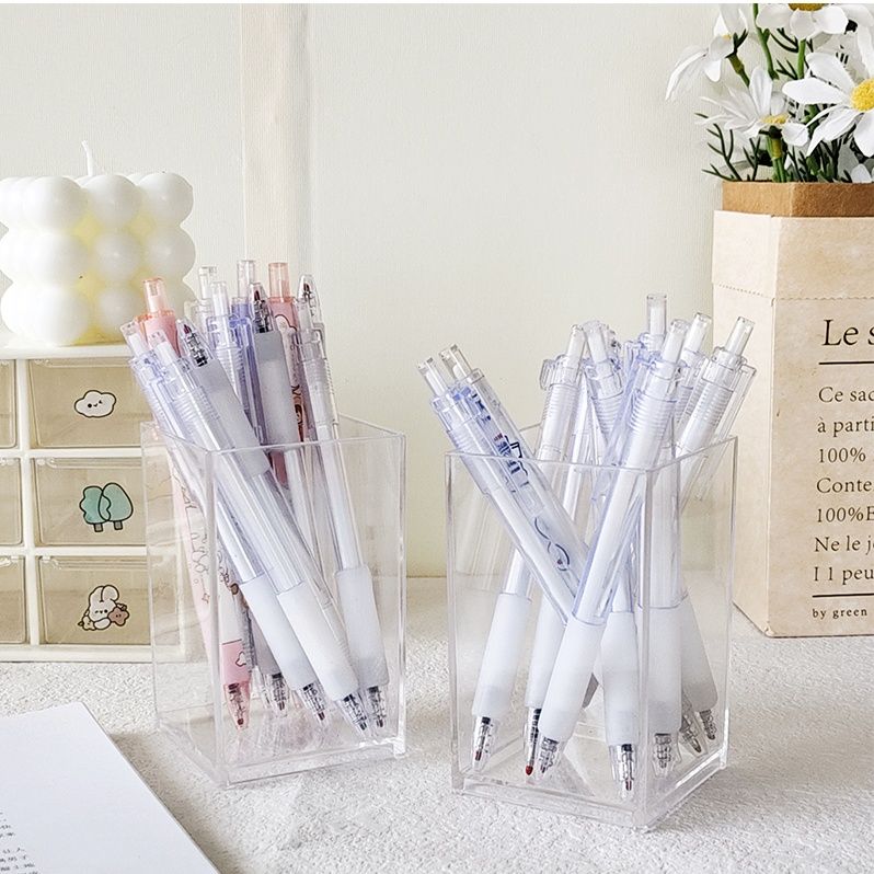 Classy Hộp đựng bút bằng meca trong suốt để bàn, đựng đồ trang điểm, phụ kiện, bút PK1882