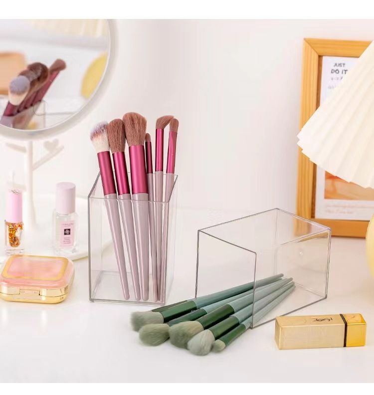 Classy Hộp đựng bút bằng meca trong suốt để bàn, đựng đồ trang điểm, phụ kiện, bút PK1882