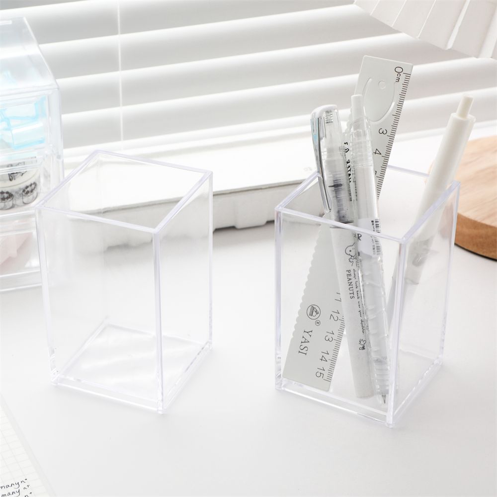 Classy Hộp đựng bút bằng meca trong suốt để bàn, đựng đồ trang điểm, phụ kiện, bút PK1882