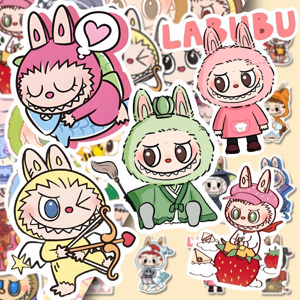 80 miếng Hình dán LABUBU trang trí, sticker dễ thương, sticker dán laptop, điện thoại, tập, sổ, bình nước nhiều họa tiết PK1883