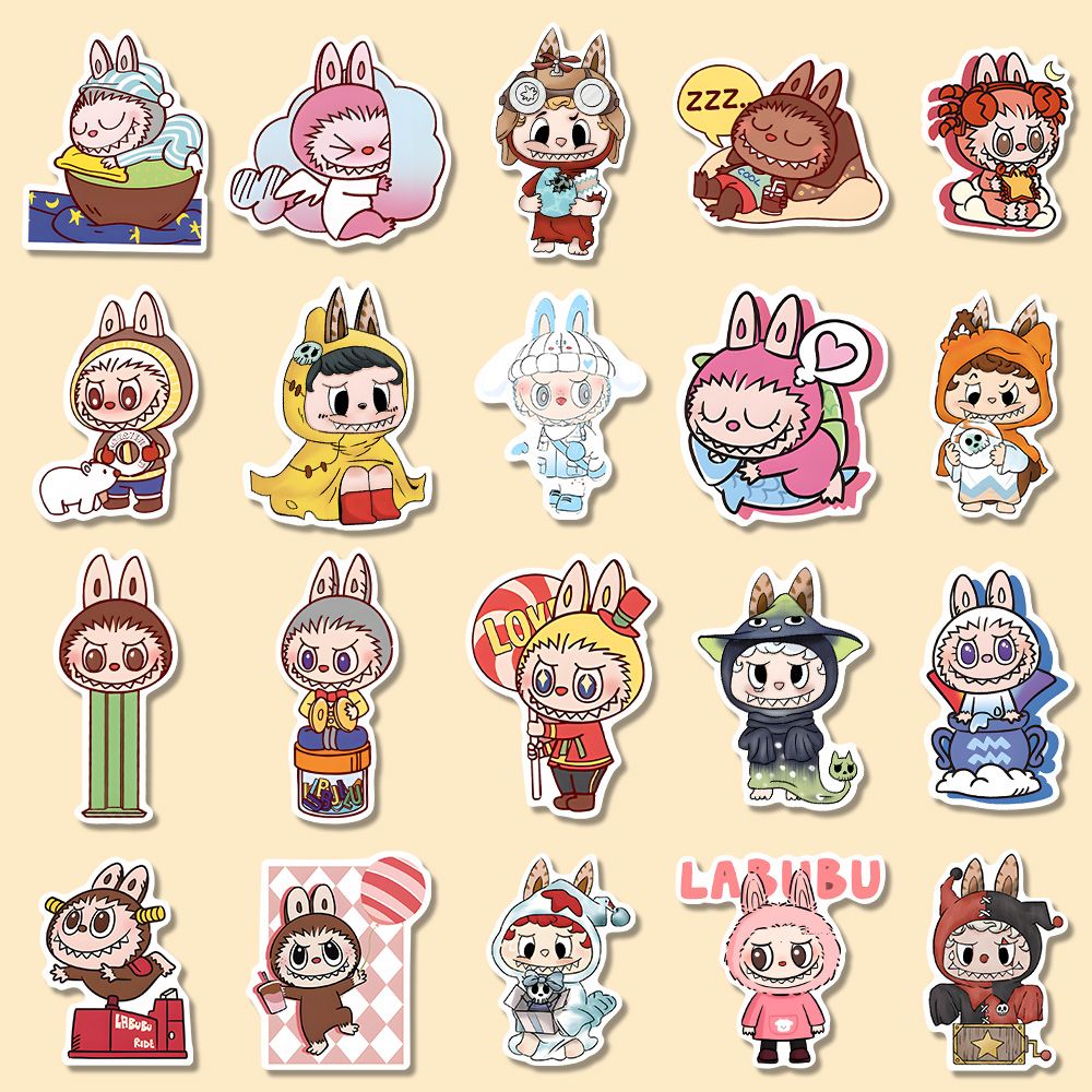 80 miếng Hình dán LABUBU trang trí, sticker dễ thương, sticker dán laptop, điện thoại, tập, sổ, bình nước nhiều họa tiết PK1883