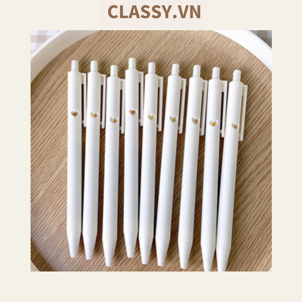 Combo 5 bút bi với 8 biểu cảm, màu trắng ngòi 0.5 cm PK489