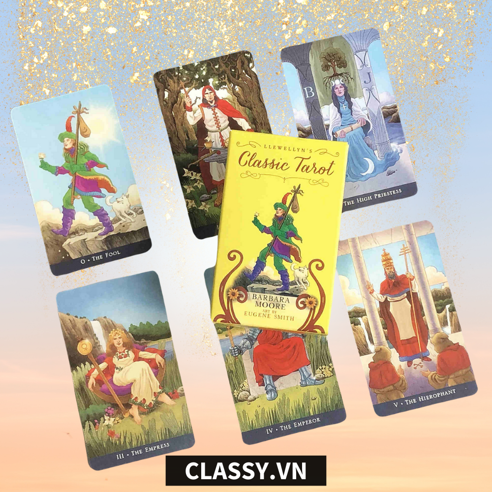 Bộ Bài Tarot Bói tiếng Anh 78 lá trò chơi bài Oracle Cards Cao Cấp PK572