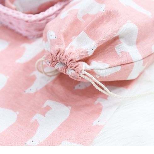 Túi cotton lanh dây rút mini đựng đồ đi du lịch xinh xắn tiện dụng PK646