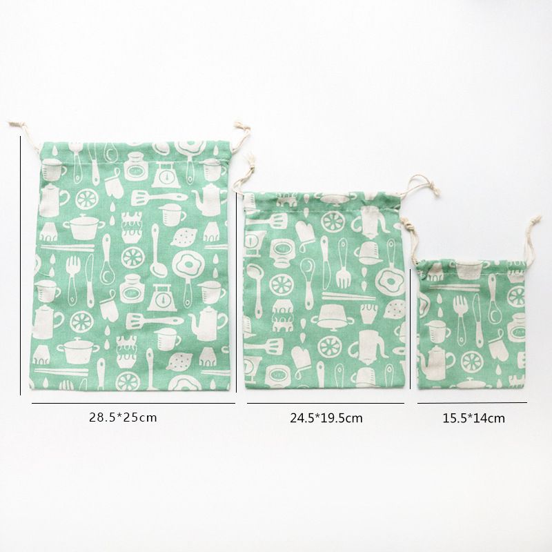 Túi cotton lanh dây rút mini đựng đồ đi du lịch xinh xắn tiện dụng PK646