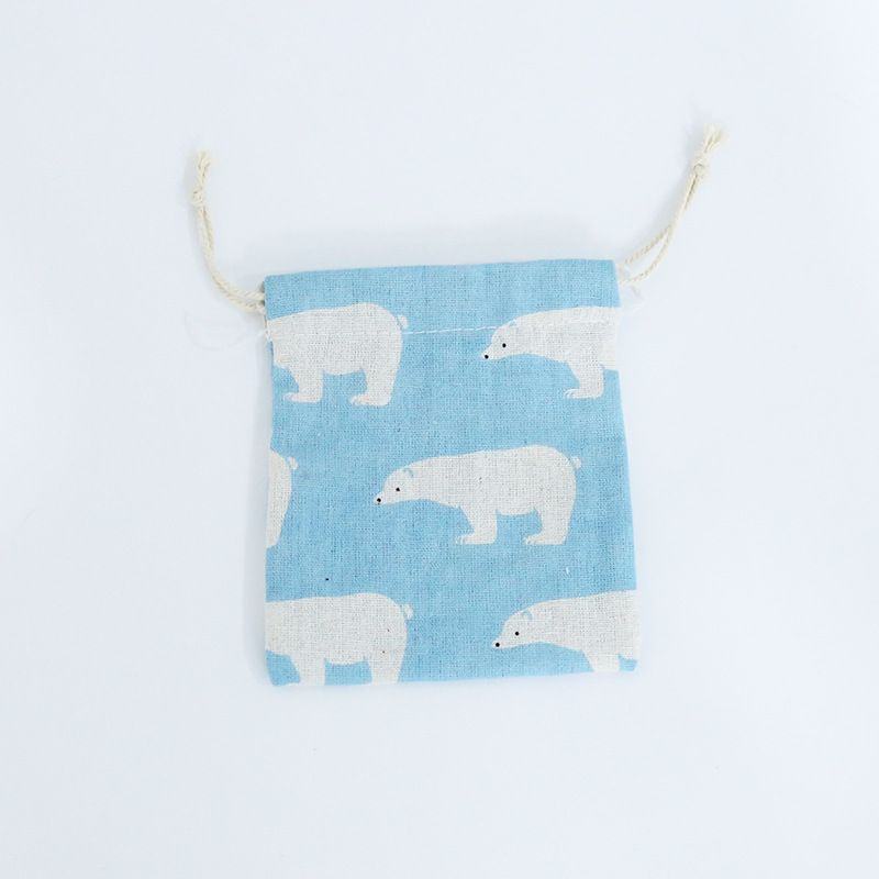 Túi cotton lanh dây rút mini đựng đồ đi du lịch xinh xắn tiện dụng PK646