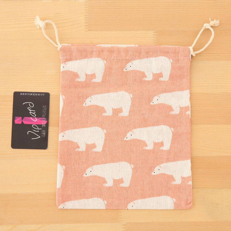 Túi cotton lanh dây rút mini đựng đồ đi du lịch xinh xắn tiện dụng PK646