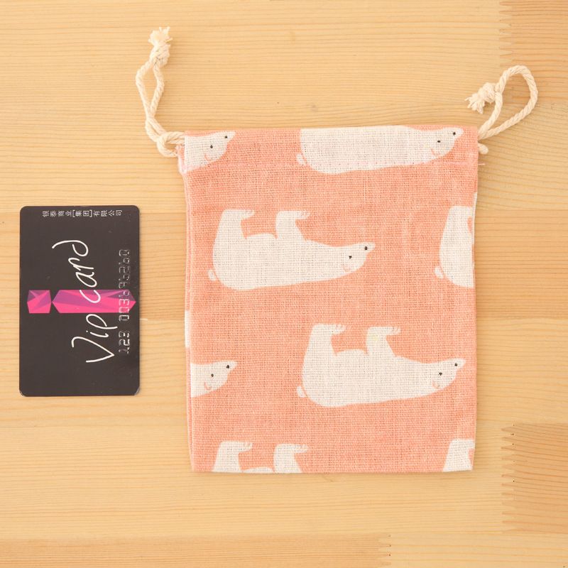 Túi cotton lanh dây rút mini đựng đồ đi du lịch xinh xắn tiện dụng PK646