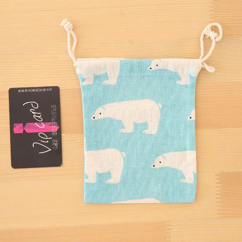 Túi cotton lanh dây rút mini đựng đồ đi du lịch xinh xắn tiện dụng PK646