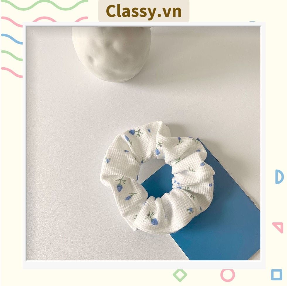 Scrunchies buộc tóc họa tiết hoa nhí vintage, nữ tính thanh lịch PK711