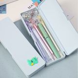  PK725 Hộp đựng bút chất liệu nhựa màu pastel đính họa tiết hoạt hình ngộ nghĩnh xinh xẻo 