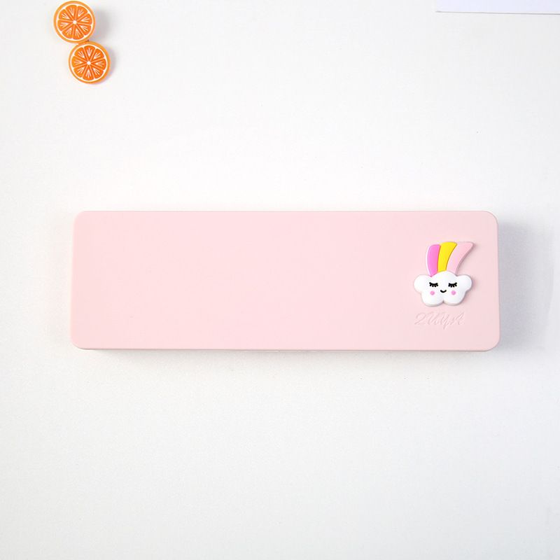 PK725 Hộp đựng bút chất liệu nhựa màu pastel đính họa tiết hoạt hình ngộ nghĩnh xinh xẻo