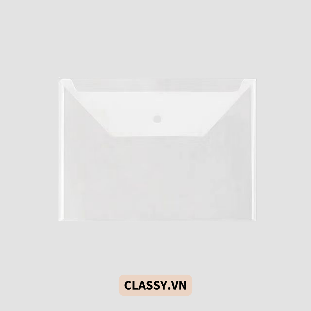 Túi Nút File Đựng Tài Liệu My Clear Bag A4 Nhiều Màu Bìa Đựng Tài Liệu Văn Phòng Lưu Trữ Hồ Sơ Giấy Tờ Classy Basic PK778