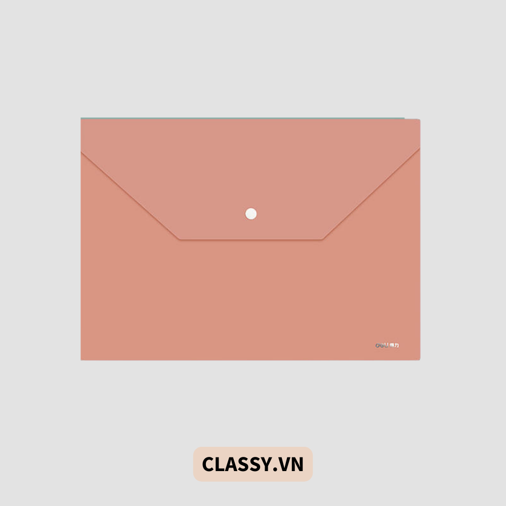 Túi Nút File Đựng Tài Liệu My Clear Bag A4 Nhiều Màu Bìa Đựng Tài Liệu Văn Phòng Lưu Trữ Hồ Sơ Giấy Tờ Classy Basic PK778