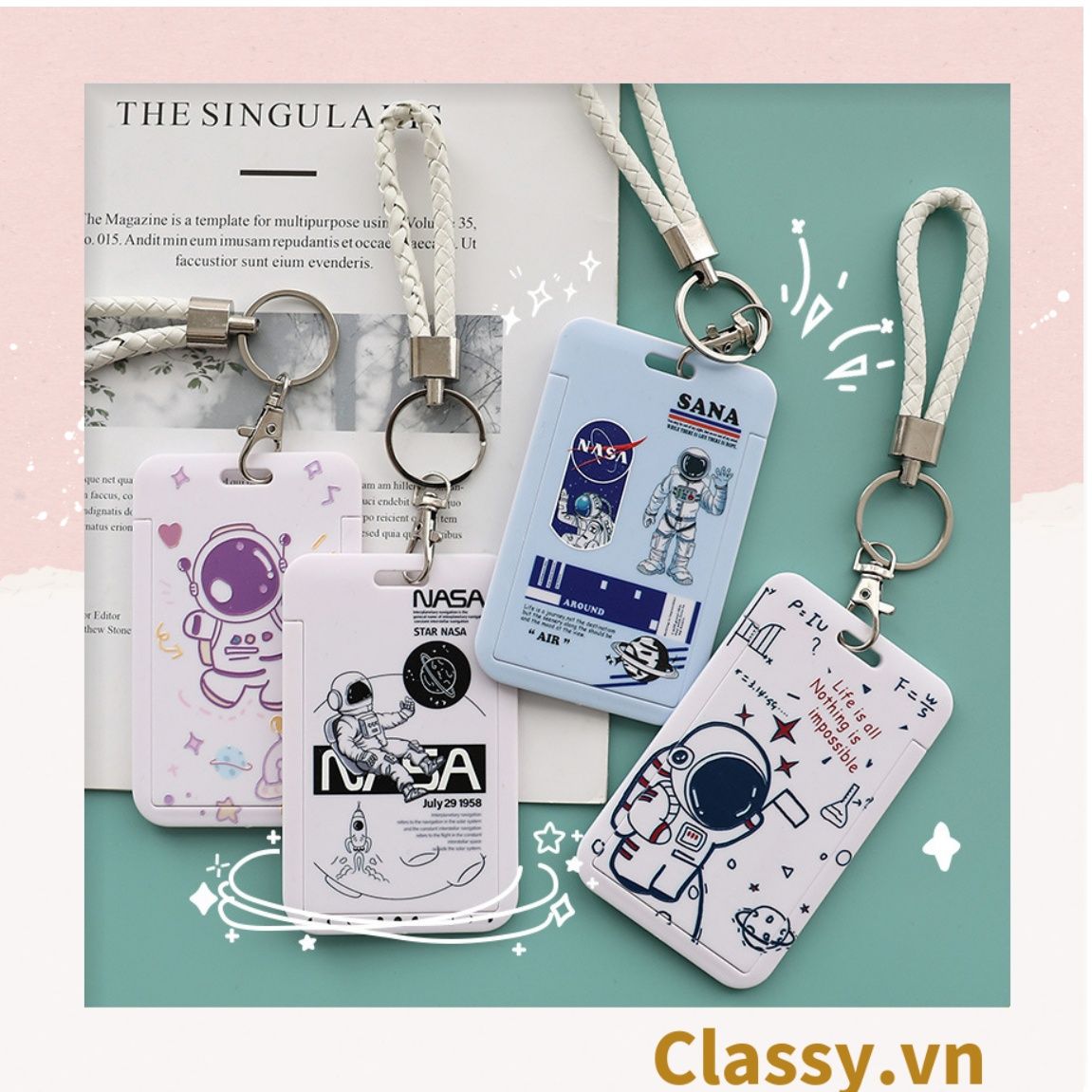 PK798 Bao đựng thẻ cứng đựng thẻ cửa, thẻ xe bus, thẻ ngân hàng, móc chìa khóa dành cho sinh viên, nhân viên văn phòng