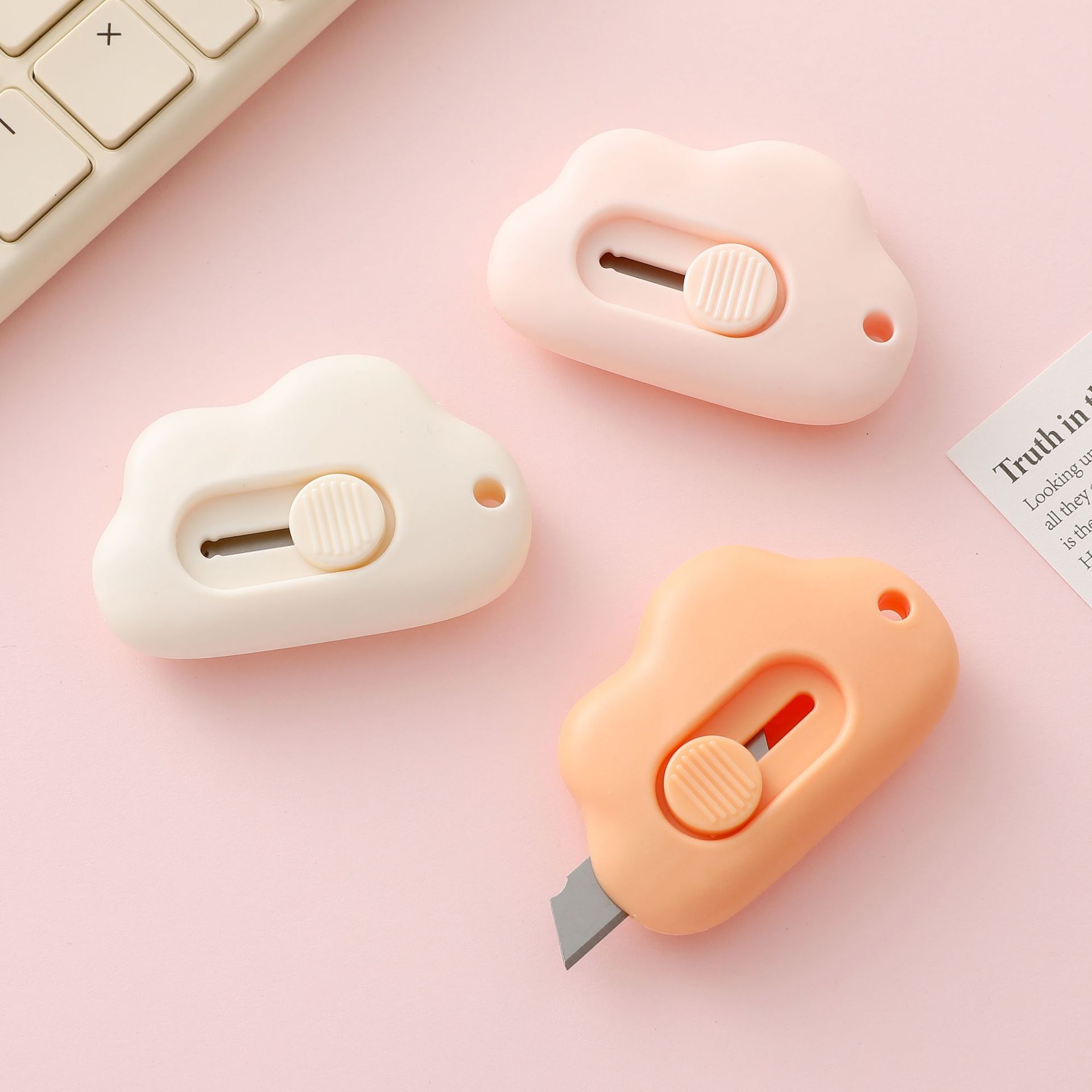 Dao Rọc Giấy Hình đám mây cute dễ thương, dài 6 CM có thể làm móc khóa PK920