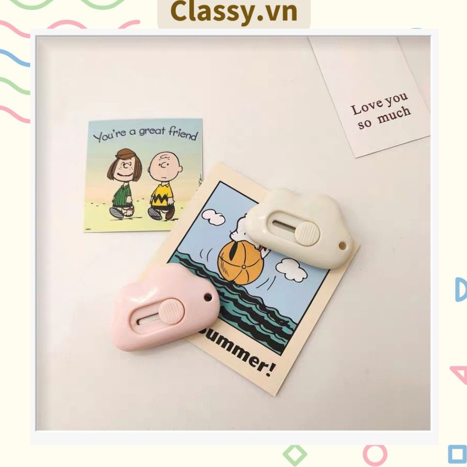 Dao Rọc Giấy Hình đám mây cute dễ thương, dài 6 CM có thể làm móc khóa PK920