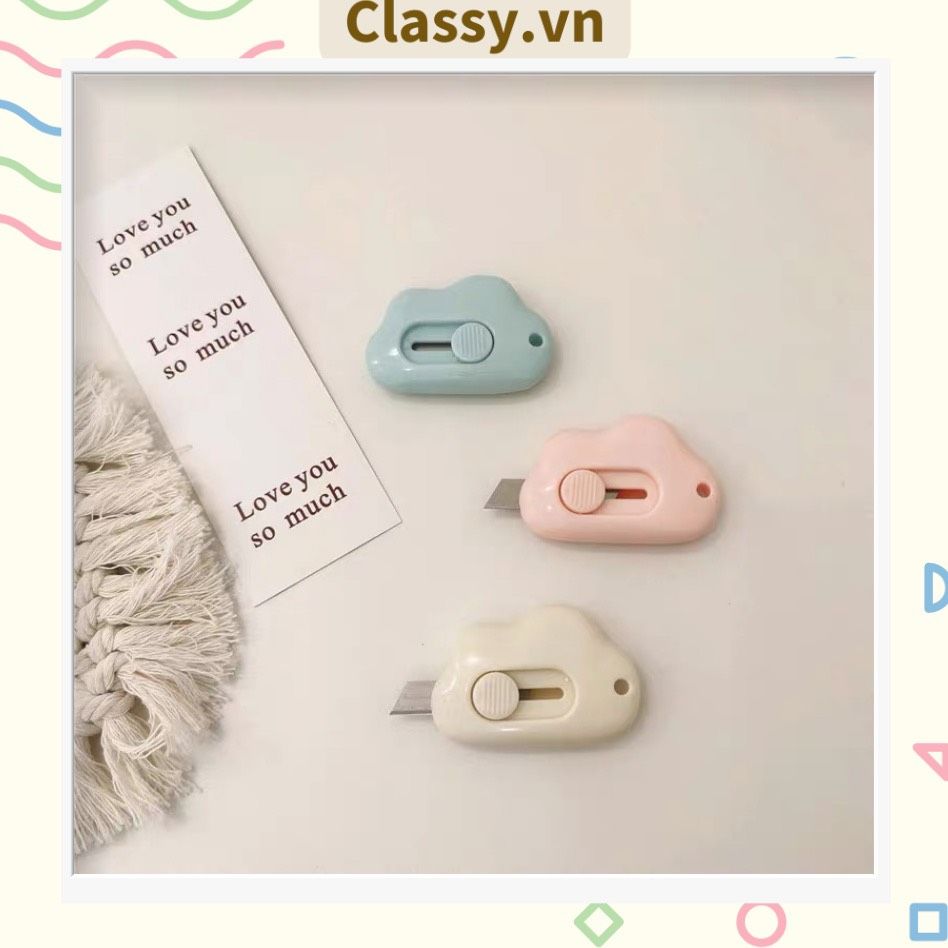 Dao Rọc Giấy Hình đám mây cute dễ thương, dài 6 CM có thể làm móc khóa PK920