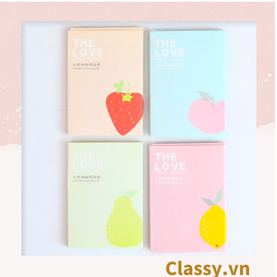 Bộ 50 miếng giấy thấm dầu màu xanh chiết xuất từ hạt lanh dành cho bạn gái Giấy thấm dầu cho da mặt PK954