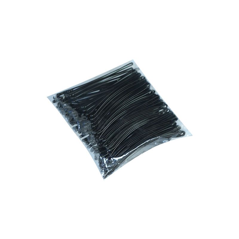 PK956 Hộp 100 chiếc kẹp tăm phụ kiện tóc 5.5 CM vòng cung Kẹp kim loại đen cổ điển dày dặn dài 6CM