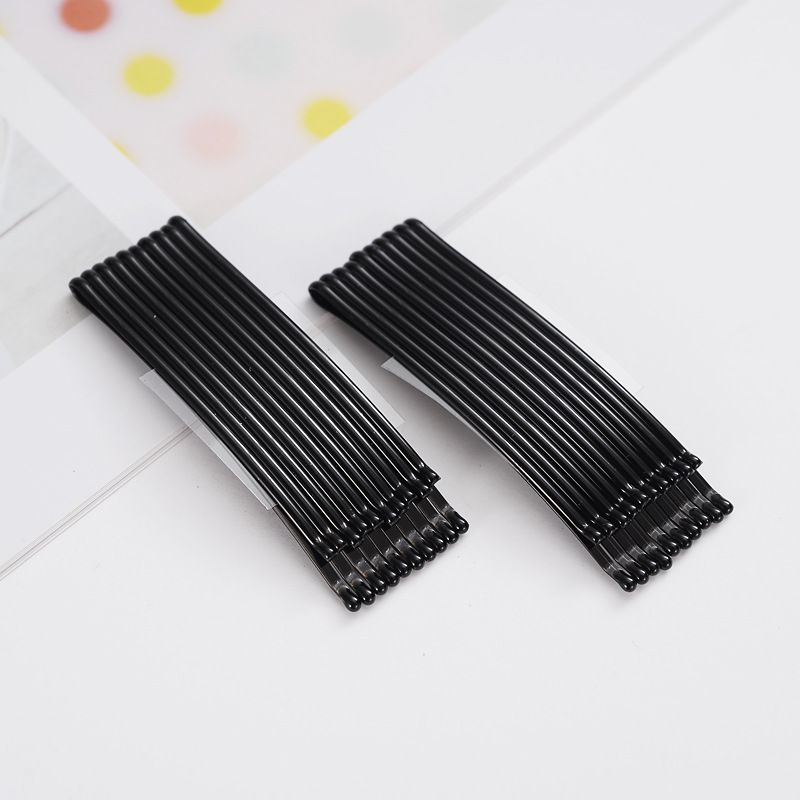 PK956 Hộp 100 chiếc kẹp tăm phụ kiện tóc 5.5 CM vòng cung Kẹp kim loại đen cổ điển dày dặn dài 6CM