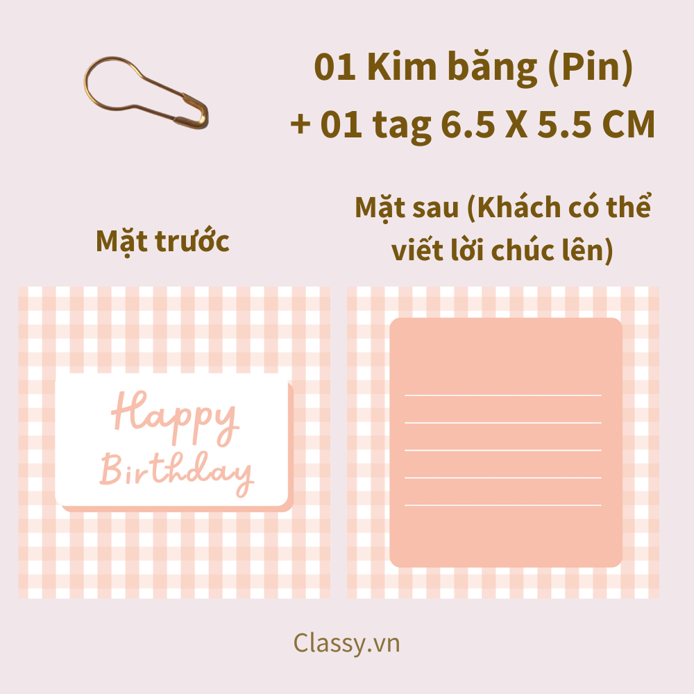Combo 10 thẻ tag & 01 kim băng đi kèm túi quà, hộp quà trang trí cho món quà thêm sinh động Q10001