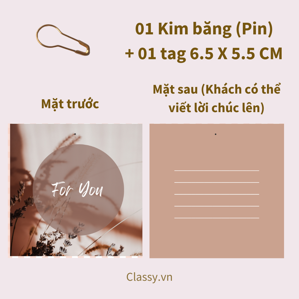  Combo 10 thẻ tag & 01 kim băng đi kèm túi quà, hộp quà trang trí cho món quà thêm sinh động Q10001 