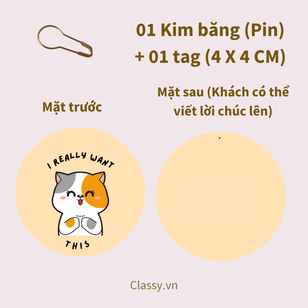  Combo 10 thẻ tag & 01 kim băng đi kèm túi quà, hộp quà trang trí cho món quà thêm sinh động Q10001 