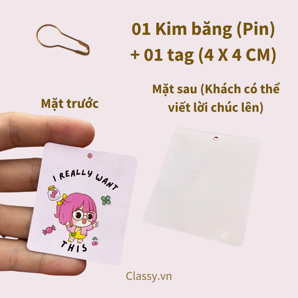  Combo 10 thẻ tag & 01 kim băng đi kèm túi quà, hộp quà trang trí cho món quà thêm sinh động Q10001 