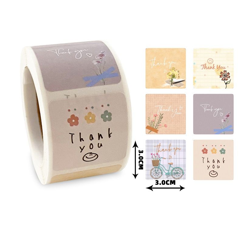  Cuộn sticker phong cách vintage dán niêm phong túi giấy, hộp bánh handmade, quà tặng dễ thương, tem dán thiệp Q1346 