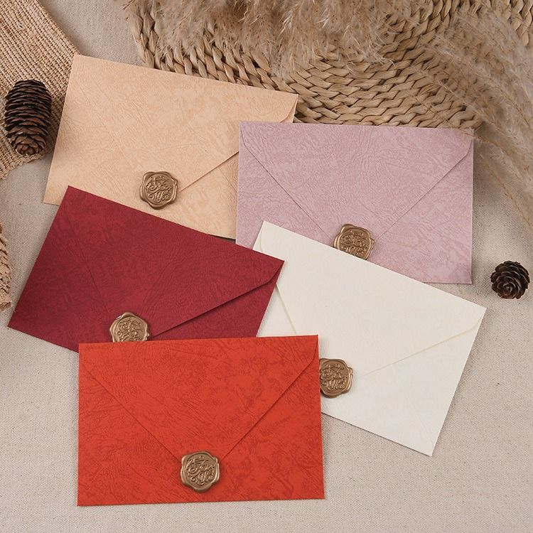 Phong bì kèm nhãn dán Niêm Phong 16*11.7cm màu hồng dùng đựng thiệp chúc mừng, Thiệp Mời Đám Cưới Đính Hôn Lãng Mạn Q1741