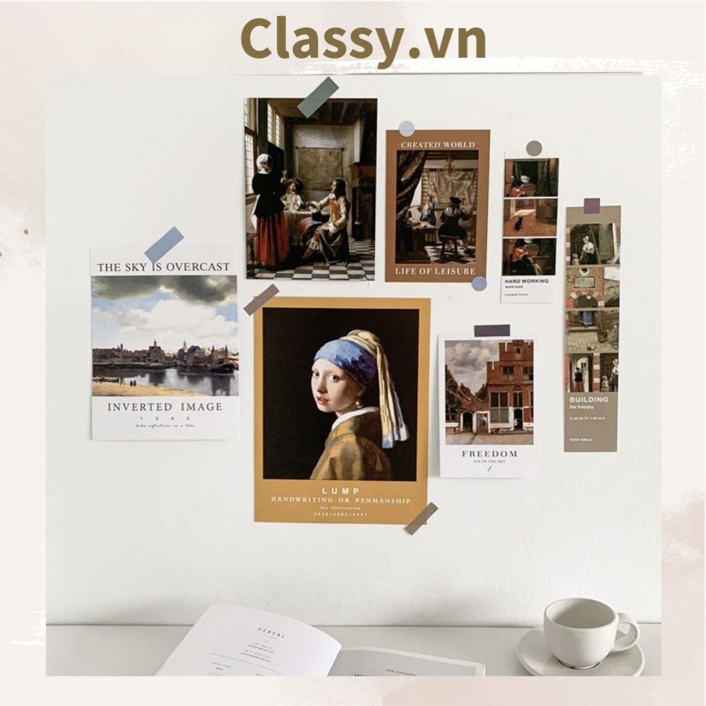 Set nhiều Thẻ ảnh, postcard Classy làm từ bìa cứng phong cách trang trí nhật ký/sách ảnh, dán tường, làm tranh Q1746