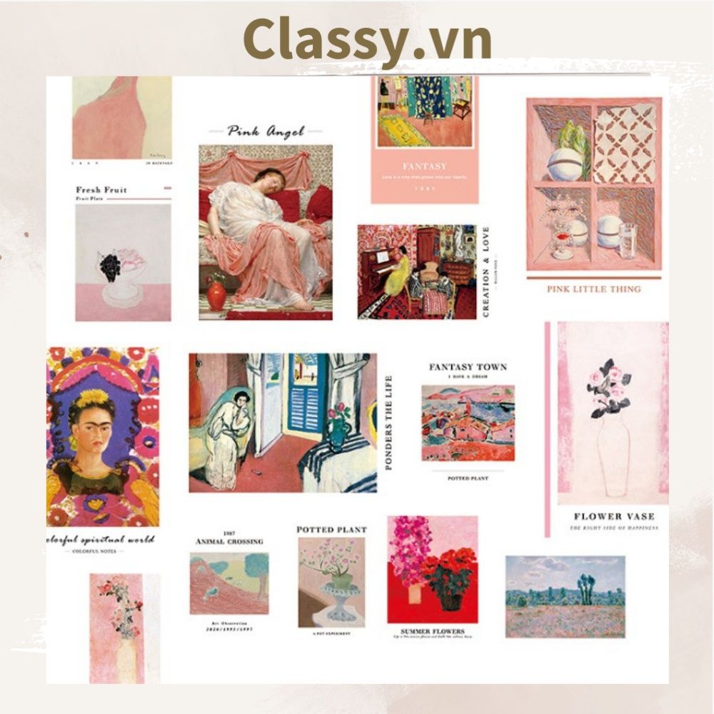 Set nhiều Thẻ ảnh, postcard Classy làm từ bìa cứng phong cách trang trí nhật ký/sách ảnh, dán tường, làm tranh Q1746