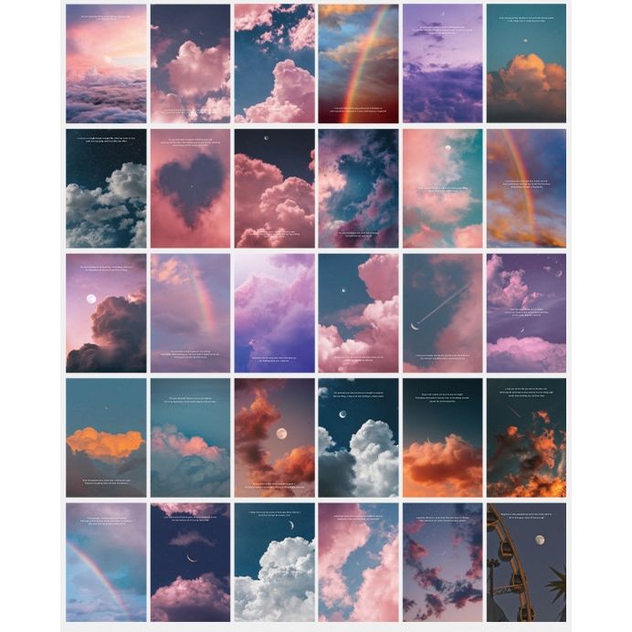 Set nhiều Thẻ ảnh, postcard Classy làm từ bìa cứng phong cách trang trí nhật ký/sách ảnh, dán tường, làm tranh Q1746
