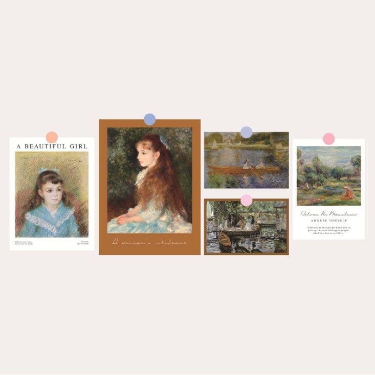 Set nhiều Thẻ ảnh, postcard Classy làm từ bìa cứng phong cách trang trí nhật ký/sách ảnh, dán tường, làm tranh Q1746