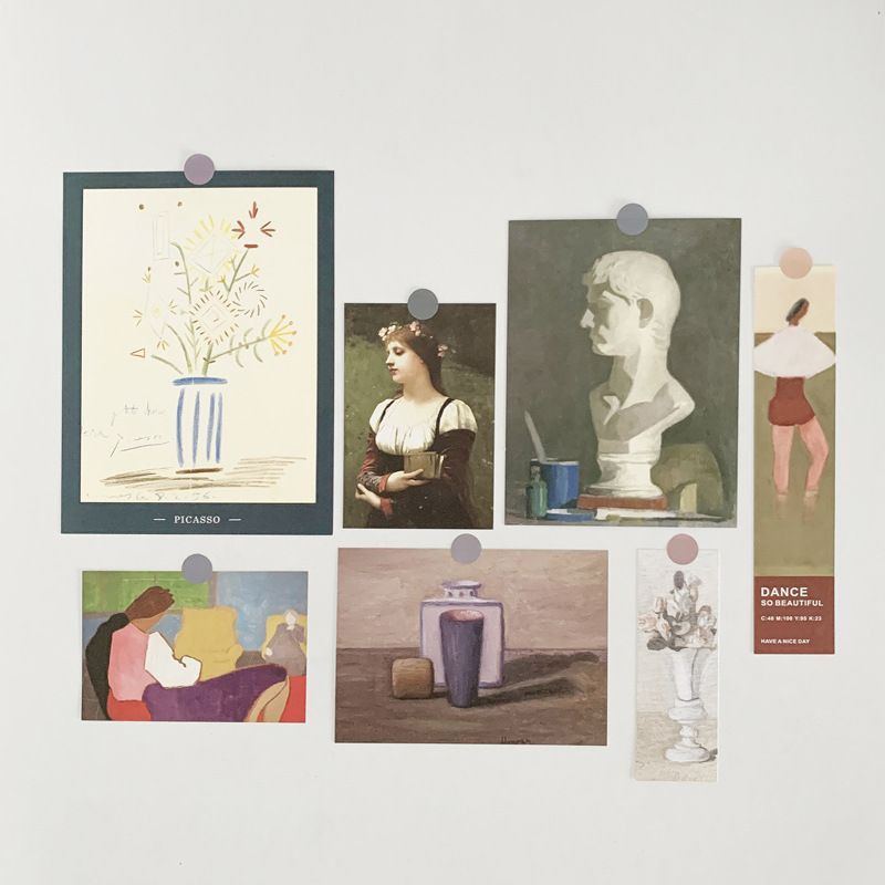 Set nhiều Thẻ ảnh, postcard Classy làm từ bìa cứng phong cách trang trí nhật ký/sách ảnh, dán tường, làm tranh Q1746