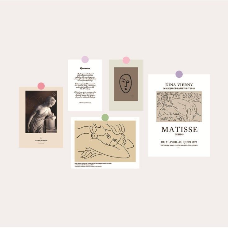Set nhiều Thẻ ảnh, postcard Classy làm từ bìa cứng phong cách trang trí nhật ký/sách ảnh, dán tường, làm tranh Q1746