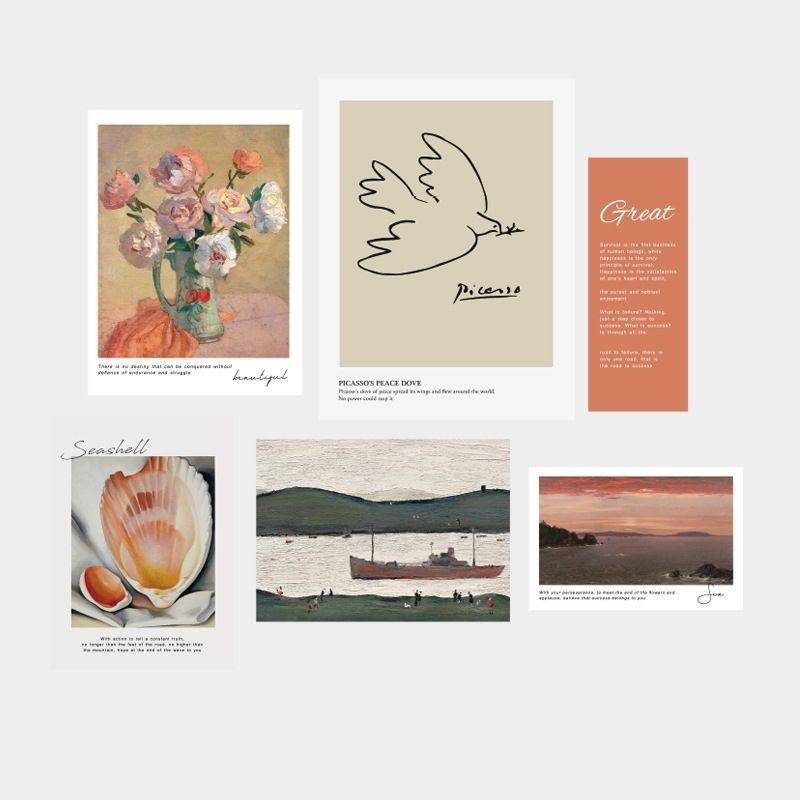 Set nhiều Thẻ ảnh, postcard Classy làm từ bìa cứng phong cách trang trí nhật ký/sách ảnh, dán tường, làm tranh Q1746
