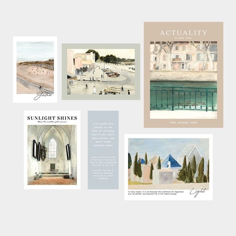 Set nhiều Thẻ ảnh, postcard Classy làm từ bìa cứng phong cách trang trí nhật ký/sách ảnh, dán tường, làm tranh Q1746